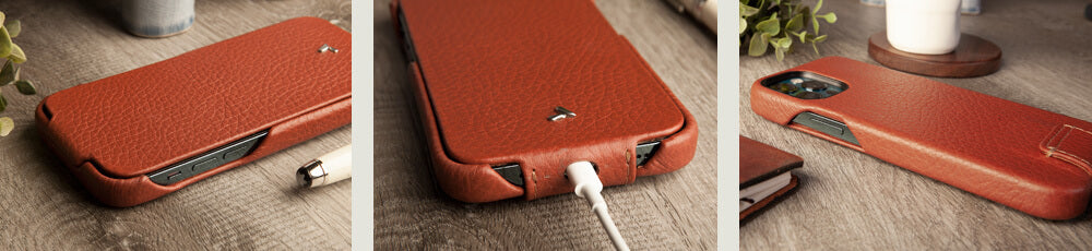 Top iPhone 12 &amp; 12 Pro MagSafe leather case - Vaja