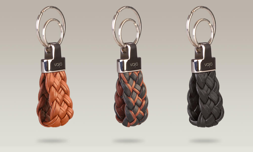 Trenzao leather key ring - Vaja