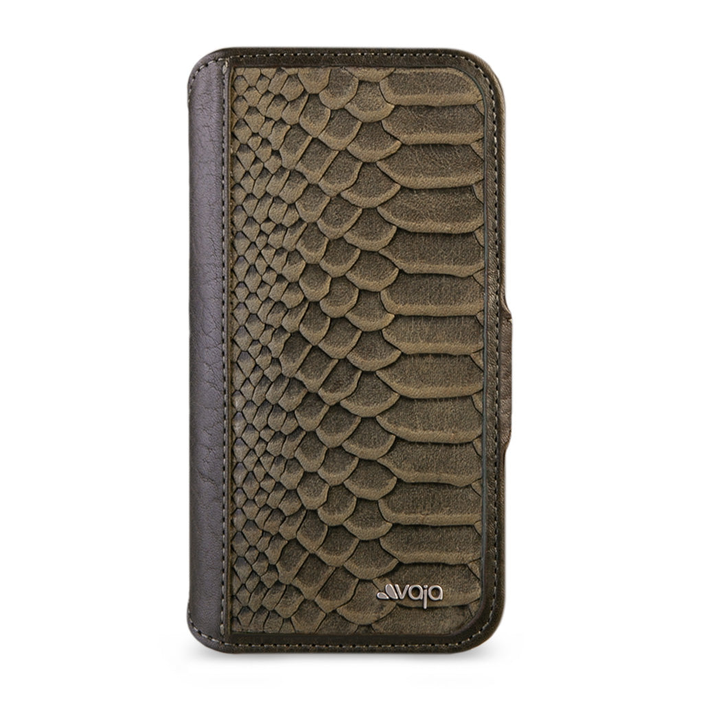 KERZZIL Retro Square iPhone 13 Fabric Leather Case,Shiny