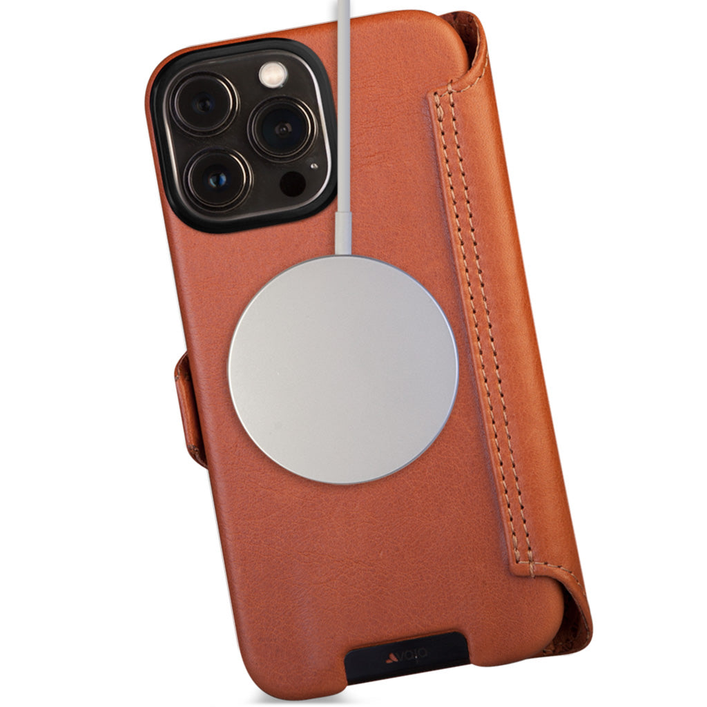 iPhone 13 Pro Max Luxury Wallet Case - Tan - Smooth Leather