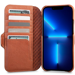 Luxurious iPhone 14 Pro Max wallet leather case Magsafe ready - Vaja