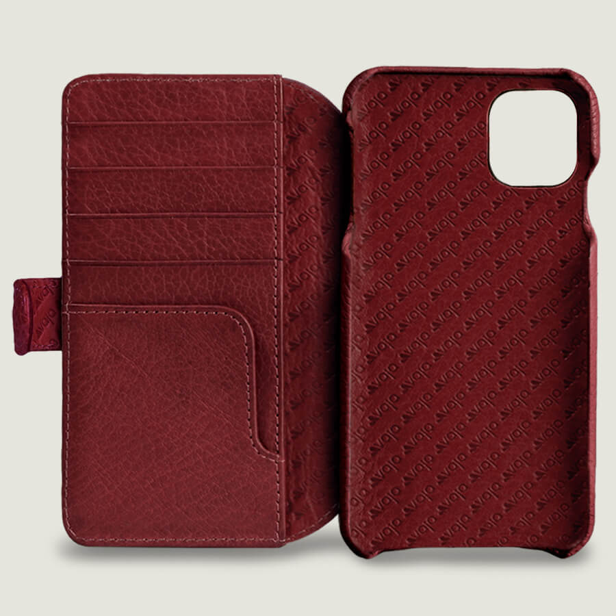 iPhone 11 Pro Max Wallet leather case with magnetic closure - Vaja