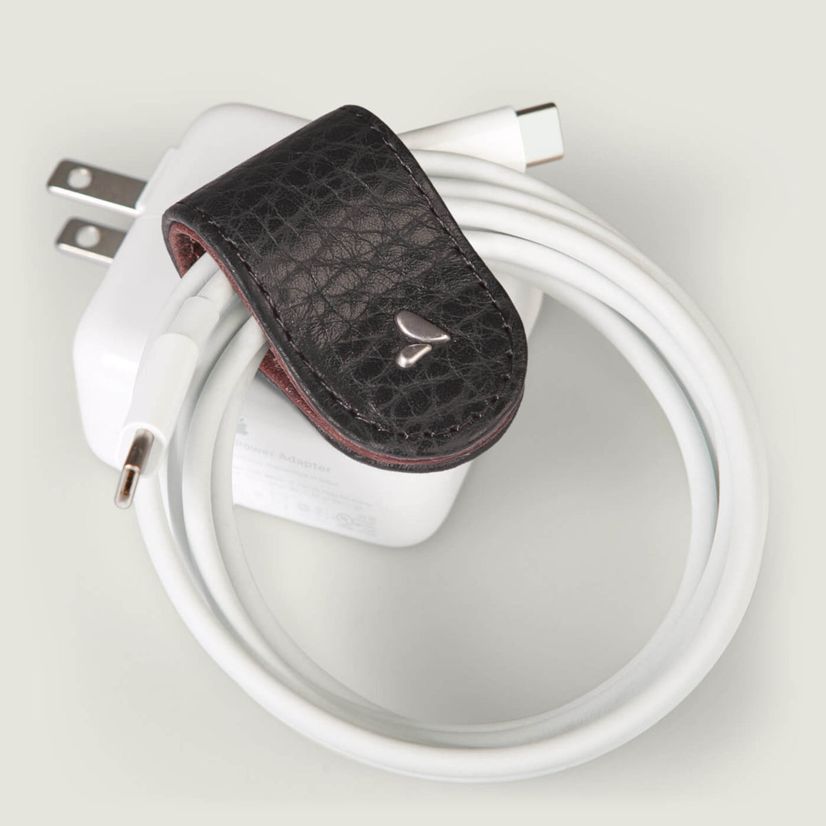 XL Leather Jaws Cable Holder - Floater Black