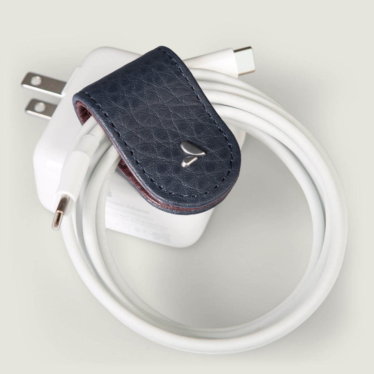 XL Leather Jaws Cable Holder - Crown Blue
