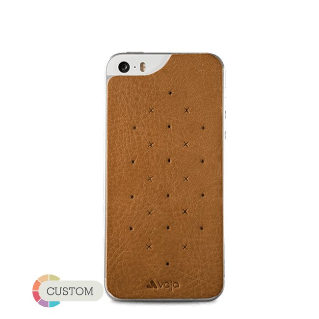 Customizable Leather Back - Premium Leather Back for iPhone SE - Vaja