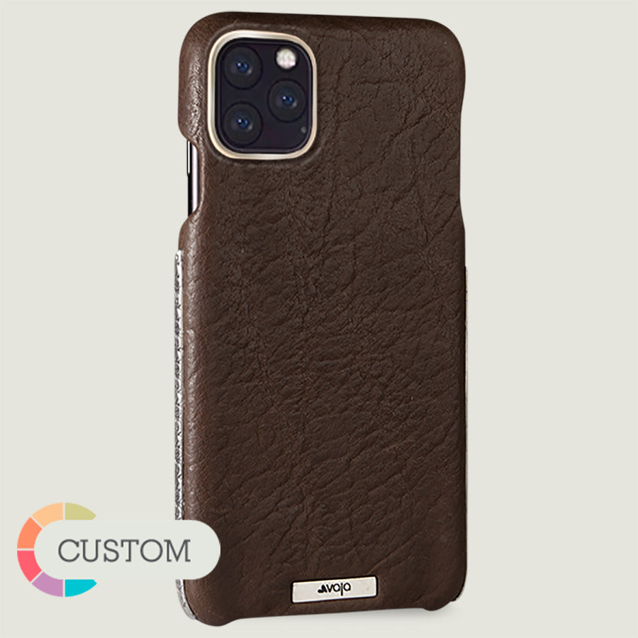 Customizable Silver Grip iPhone 11 Pro Max Leather Case - Vaja