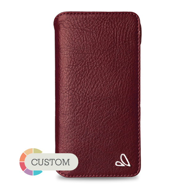 Customizable Silver Wallet iPhone X / iPhone Xs Leather Case - Vaja