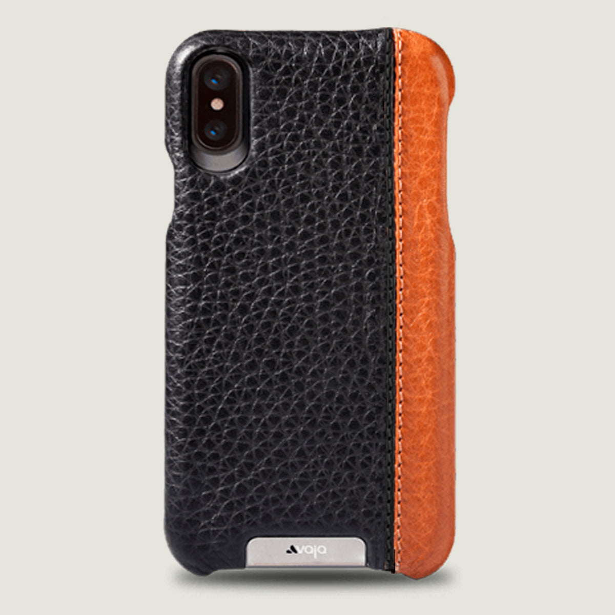 Grip LP iPhone X / iPhone Xs leather case - Bridge Saddle Tan and Floater Black