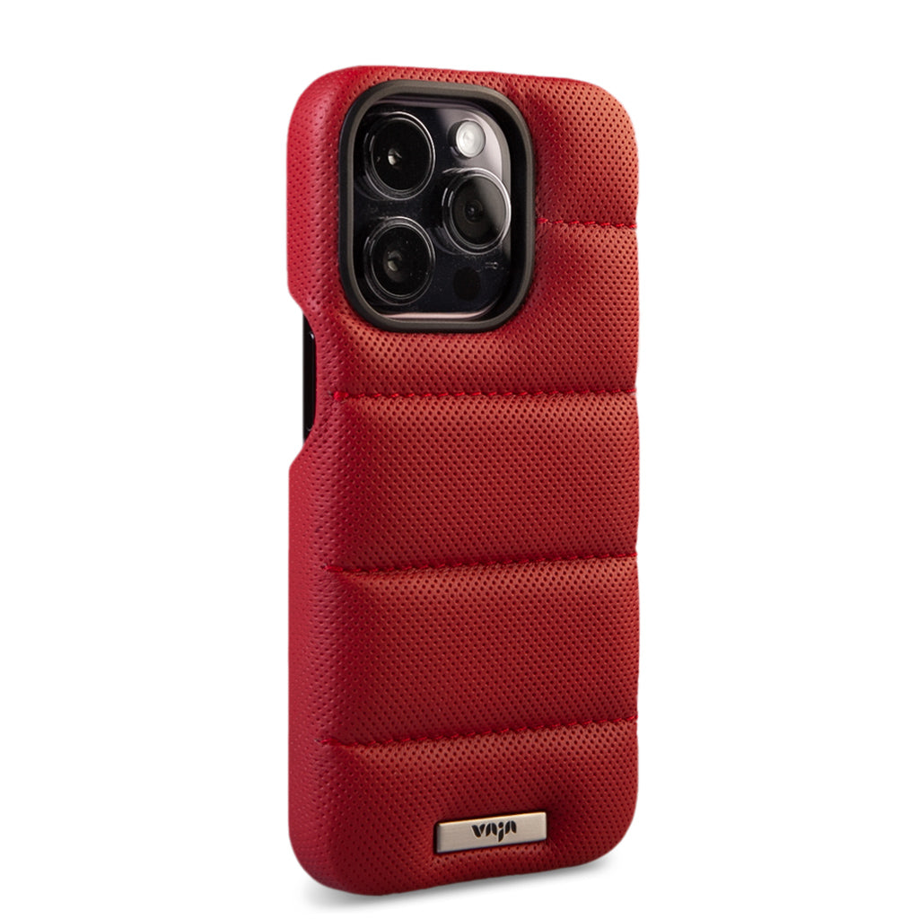 Custom Puffer iPhone 14 Pro Leather Case - Vaja