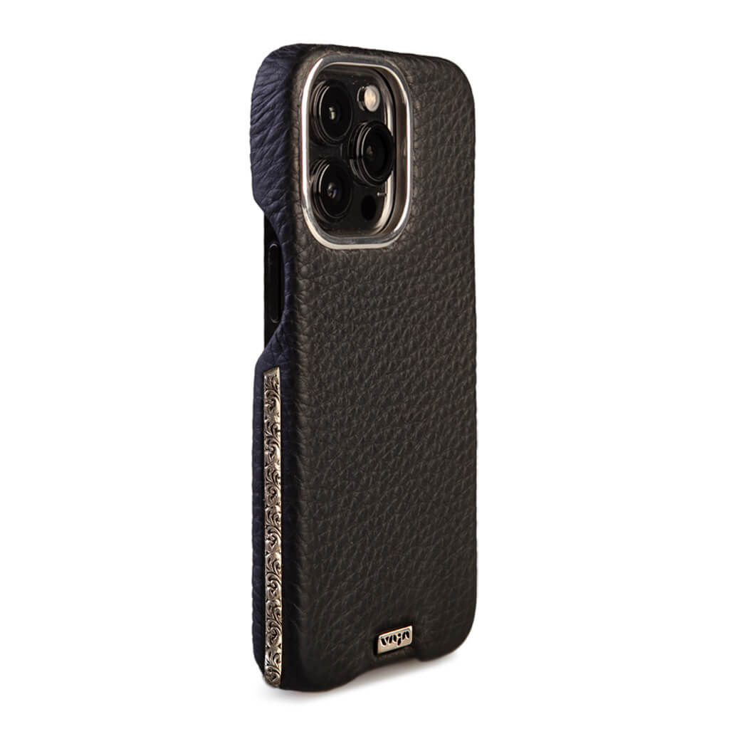 Silver Grip iPhone 14 Pro Leather Case - Vaja