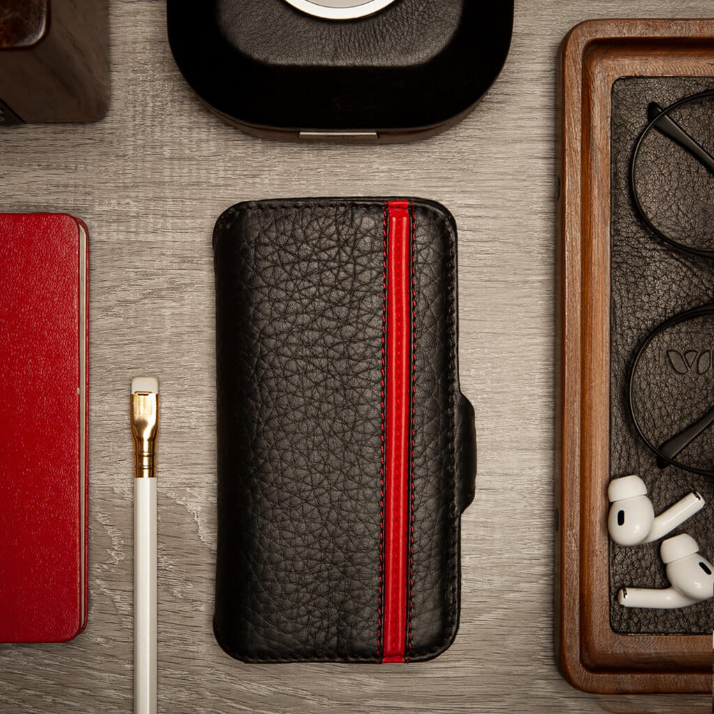 A sleek wallet leather case for iPhone 14 Pro Max A sleek wallet leather case for iPhone 14 Pro Max