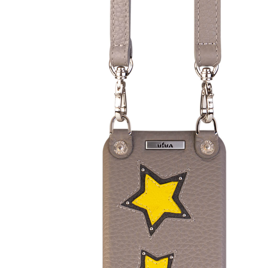 Double Star Leather Bag Charm / Keychain