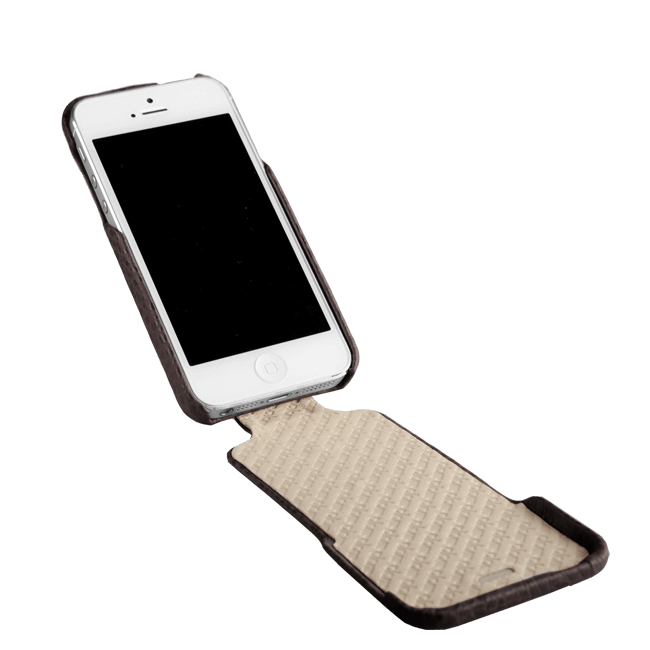 Top Flip - Premium Leather iPhone Case for iPhone SE (2016) - Vaja