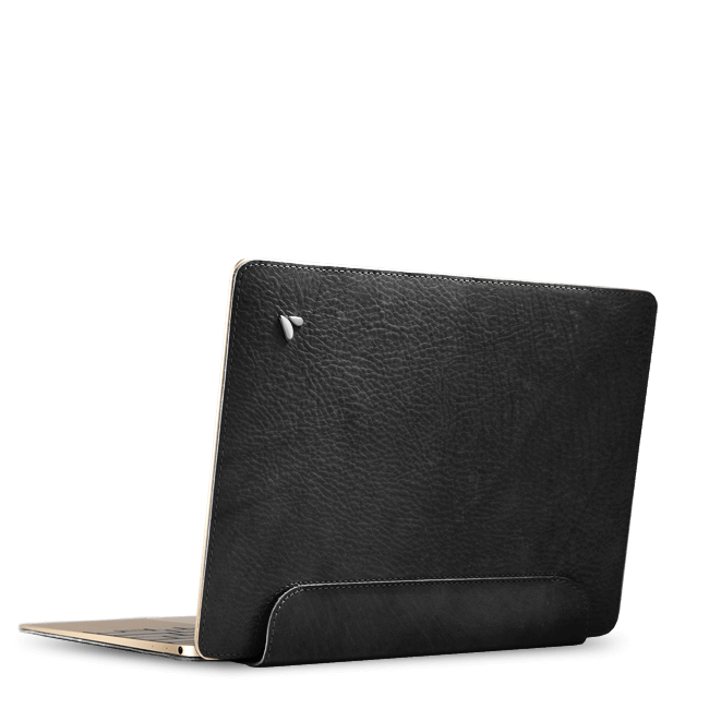 MacBook 12'' Leather Wrap Cover - Bridge Black