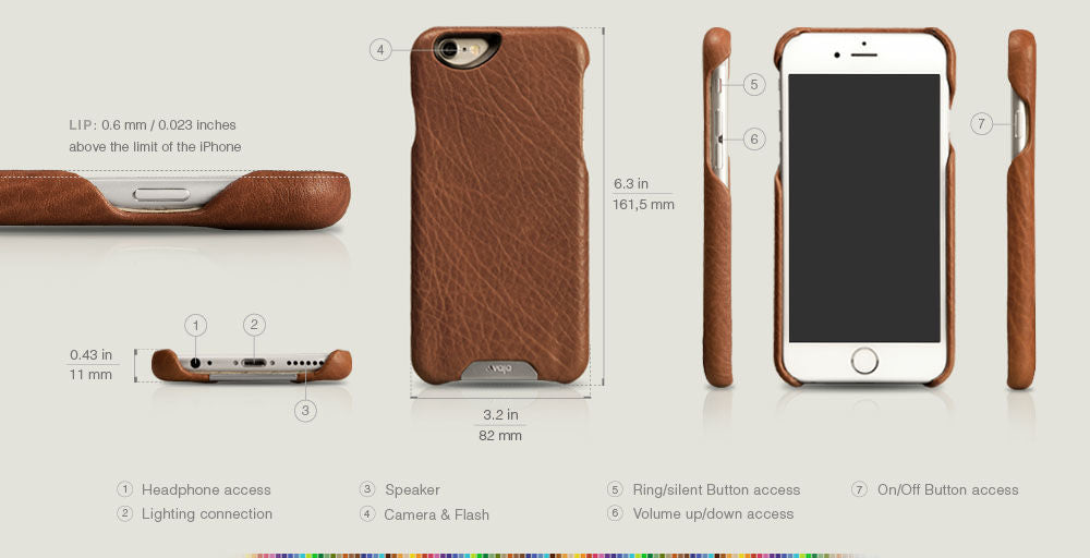 Grip - Premium iPhone 6 Plus/6s Plus Leather Case - Vaja