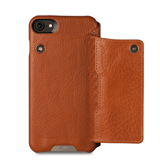 Niko Wallet-Leather Case for iPhone 7 - Bridge Saddle Tan
