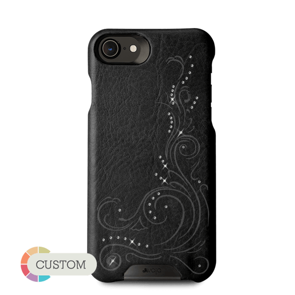 Customizable Grip Crystal - iPhone 7 Luxury leather case with Swarovski crystals - Vaja