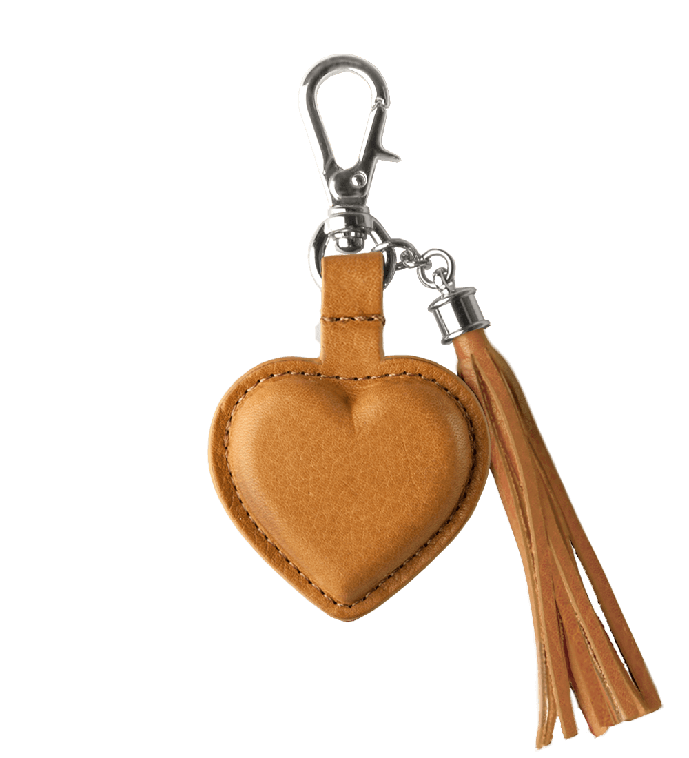 Liz Key Ring - Premium Leather Key Ring - London with Silver Ring