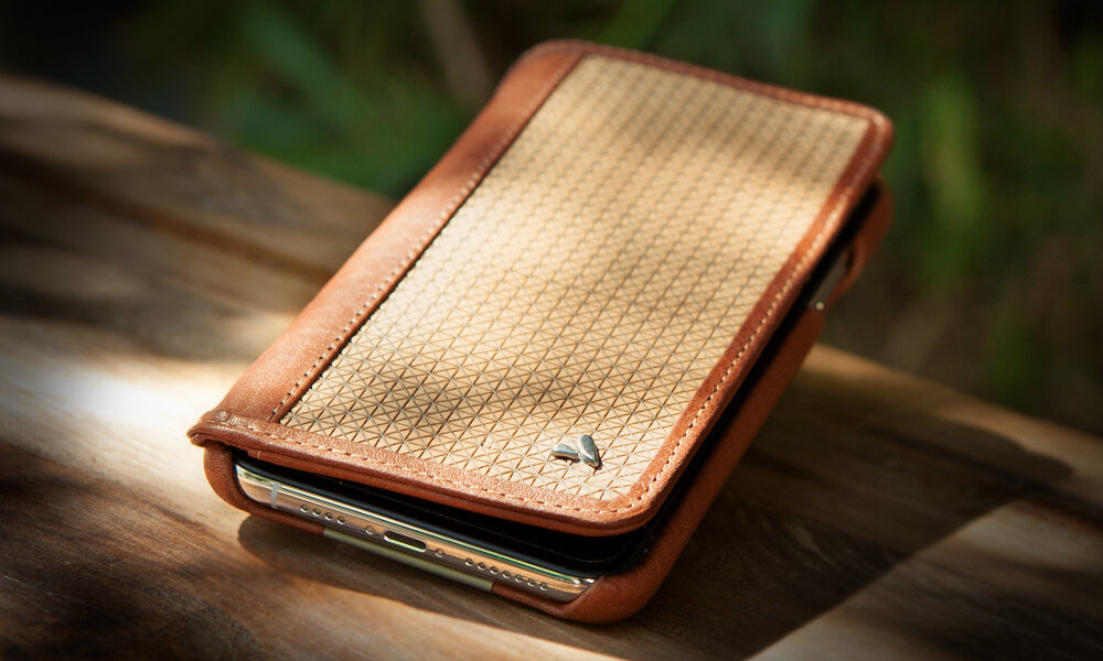 Wallet Wood iPhone Xs Max Leather Case Vaja